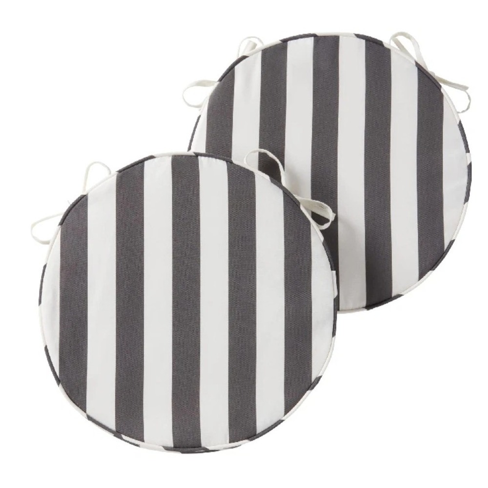 South Pine Porch 18 Round Outdoor Reversible Dining Seat Cushion 2-Pack Canopy